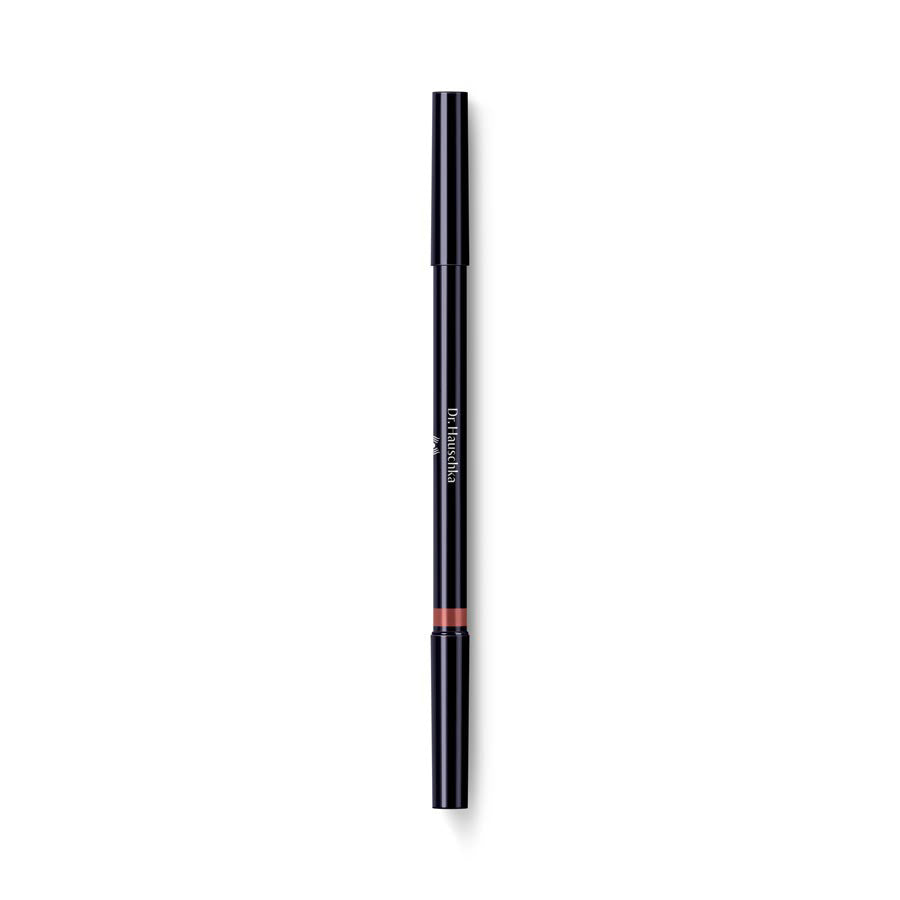 Dr. Hauschka Lip Liner 04 Cumaru – schwarzer Stift mit rosafarbenem Ring, weißem Hintergrund – Lippenkontur
