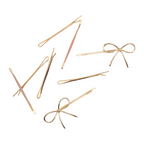 Metal Enamel Bobby Pins Set Rosewood