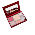 Collector's Kit – red velvet palette with mirror, multiple makeup shades, white background – makeup