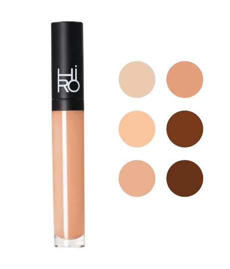 Hiro Liquid Concealer #8 Medium Tan – durchsichtige Tube mit schwarzem Deckel, weißer Hintergrund – Make-up