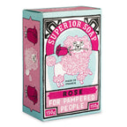 Superior Soap Rose Handseife – 150g in mintfarbener Kartonverpackung mit rosafarbenem Hund – Hautpflege