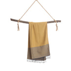 Hamamtuch Sahara Senfgelb/Grau