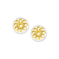 India Mandala Gold and Silver Stud Earrings
