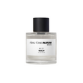 Frau Tonis Parfum N°21 Berlin – klares Glasfläschchen mit schwarzem Deckel, weißem Etikett, weißem Hintergrund – Parfüm