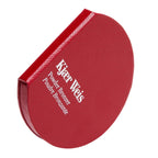 Kjaer Weis Powder Bronzer – round red powder compact, white text, white background – makeup