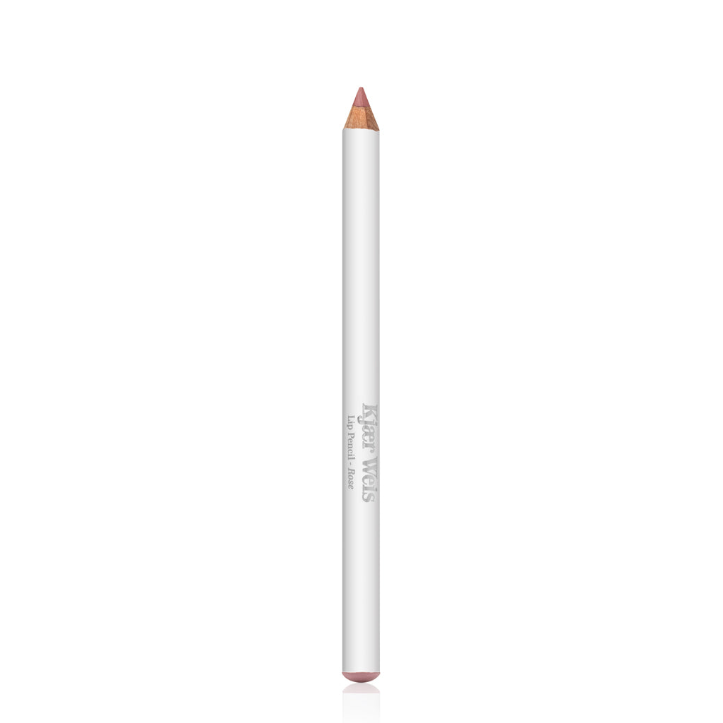 Kjaer Weis Lip Pencil Rose – weißer Stift, rosafarbene Spitze, weißer Hintergrund – Lippenkontur