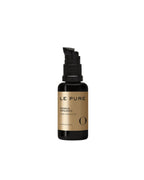 LE PURE Sensual Opulence – schwarze Glasflasche 30ml mit Pumpverschluss, goldener Etikett, weißer Hintergrund – Gesichtsöl