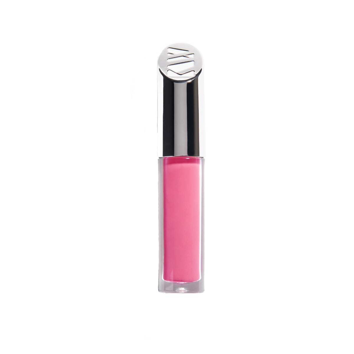 Lip Gloss Intimate – durchsichtige Tube mit rosafarbenem Gloss, silberner Kappe, weißem Hintergrund – Lippenpflege