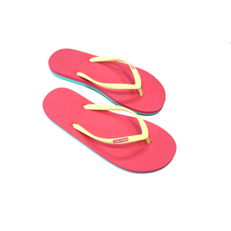 Flip Flops Naturkautschuk Izuba (coral/turquise/yellow) 1 Paar – 37-38