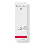 Dr. Hauschka Rosenbad – weißes Kartonpaket 100ml mit rotem Streifen, weißer Hintergrund – Badeessenzen