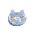 Saltwater Kitty Cat Blue Hair Clip – cat-shaped hair clip in light blue with gold accents, white background – hair styling