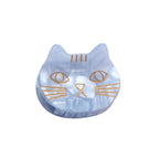 Saltwater Kitty Cat Blue Hair Clip – cat-shaped hair clip in light blue with gold accents, white background – hair styling