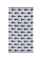 Orca Organic Cotton Towel – light gray with black orcas, white background – bath towel