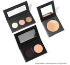 Refillable Makeup Palette 'double Dutch' – schwarze Paletten mit Spiegel, weißem Hintergrund – Make-up