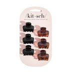 Mini Puffy Claw Clips Set Black & Tortoise