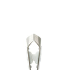 Compact Nippers – metallic silver tool with white handle on white background – nail care