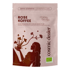 Rose Koffee von cosmic dealer – rosafarbene Standbeutelverpackung, koffeinfrei, weißer Hintergrund – Gesundheit & Wohlbefinden