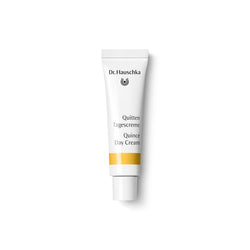 Dr. Hauschka Quince Day Cream – white tube with yellow stripe, white cap, white background – skin care
