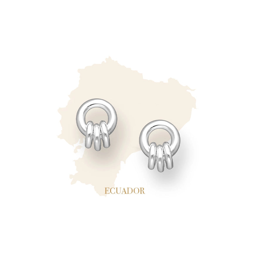 Ecuador Silver Rings Stud Earrings