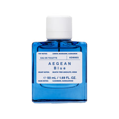 Aegean Blue Eau de Toilette in a blue bottle
