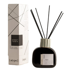 [atype] Ambiance Green Juniper Raumduft 250ml – schwarze Flasche mit silbernem Deckel, weißer Hintergrund – Duftdiffusor