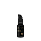 LE PURE Alpha Tonic – schwarze Glasflasche 15ml mit Pumpverschluss, weißer Hintergrund – Serum
