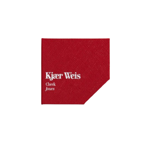 Kjaer Weis Cream Cheek – red fabric packaging, white text, white background – cheek color