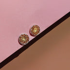India Mandala Gold and Silver Stud Earrings
