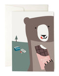 Bear with Chocolate Grußkarte