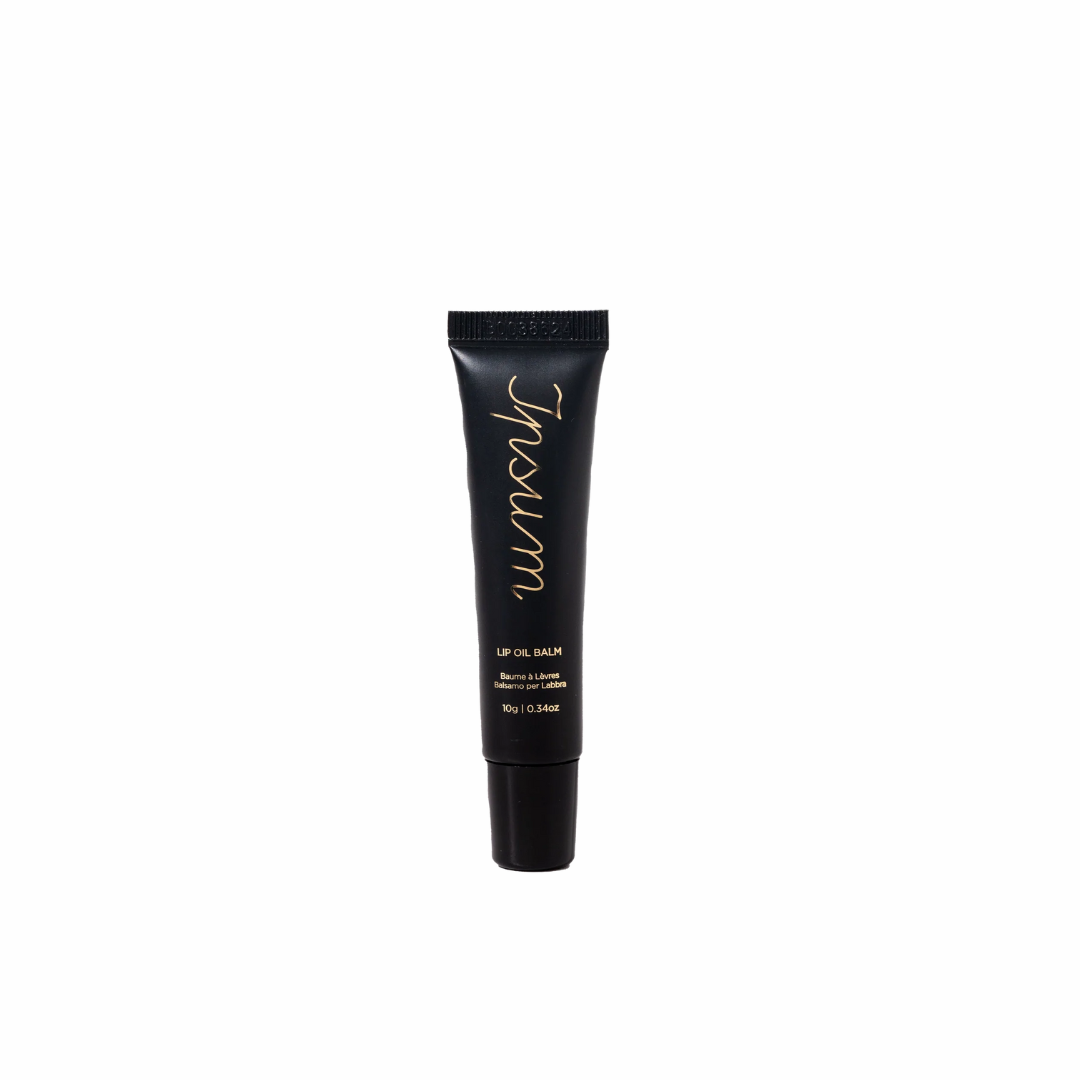 Jusme Lip Oil Balm – schwarze Tube 10g, goldene Schrift, schwarzer Deckel, weißer Hintergrund – Lippenpflege
