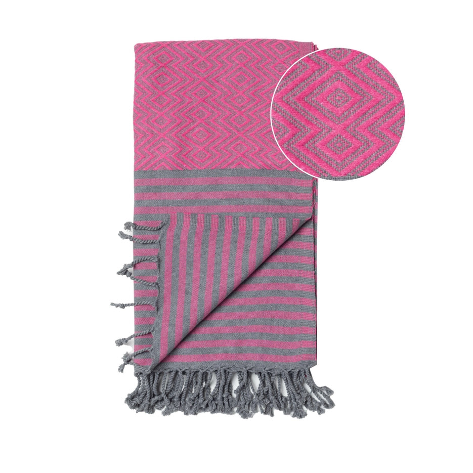 Hamamtuch Sahara Pink/Grau
