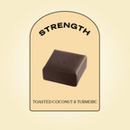 Nut Butter Chocolate Toasted Coconut Single – brown chocolate block, cream background – skin care