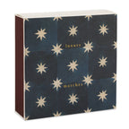 Navy Star Tile – dark blue gift box with cream stars, gold lettering, white background – luxury gift