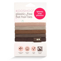 KOO SHOO Plastic Free Flat Hair Ties Earth Tints – white cardboard pack, earthy tones, white background – hair care