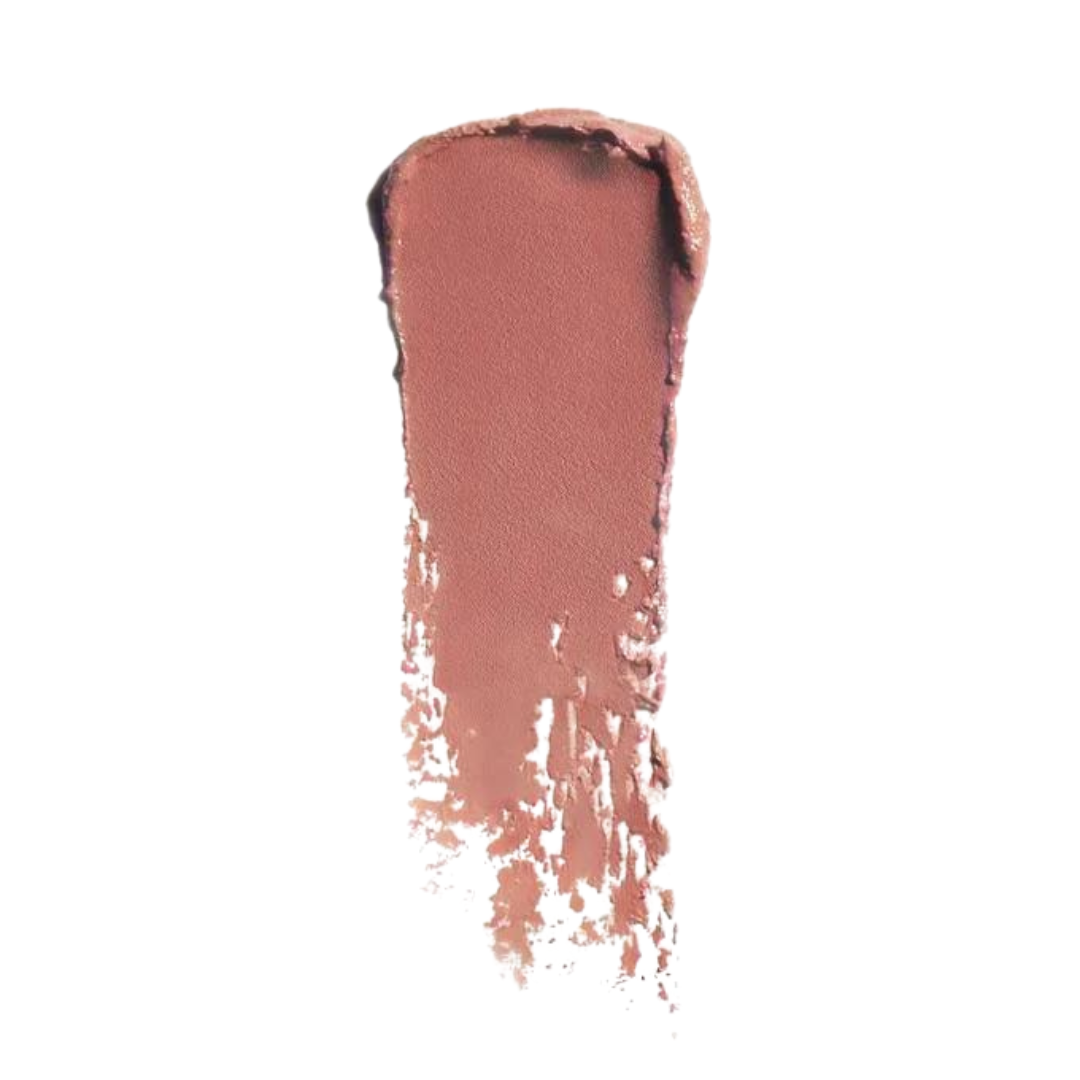 Lip Stick Serene Nude – rosébrauner Lippenstift-Swatches auf weißem Hintergrund – Make-up