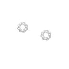 South Sudan Small Circle Stud Earrings Silver