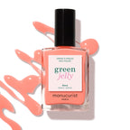 Manucurist Green Jelly Nagellack Glacé, lachsrosa, Glasflasche mit schwarzem Verschluss, 15 ml, Nagelpflege