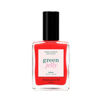 Manucurist Green Jelly Nagellack in Rot, ,Flasche mit schwarzem Verschluss auf weißem Grund, 15 ml Nagellack