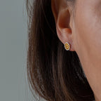 India Mandala Gold and Silver Stud Earrings