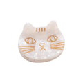 Saltwater Kitty Cat White Hair Clip – cat-shaped hair clip made of mother-of-pearl with gold accents, white background – hair accessories