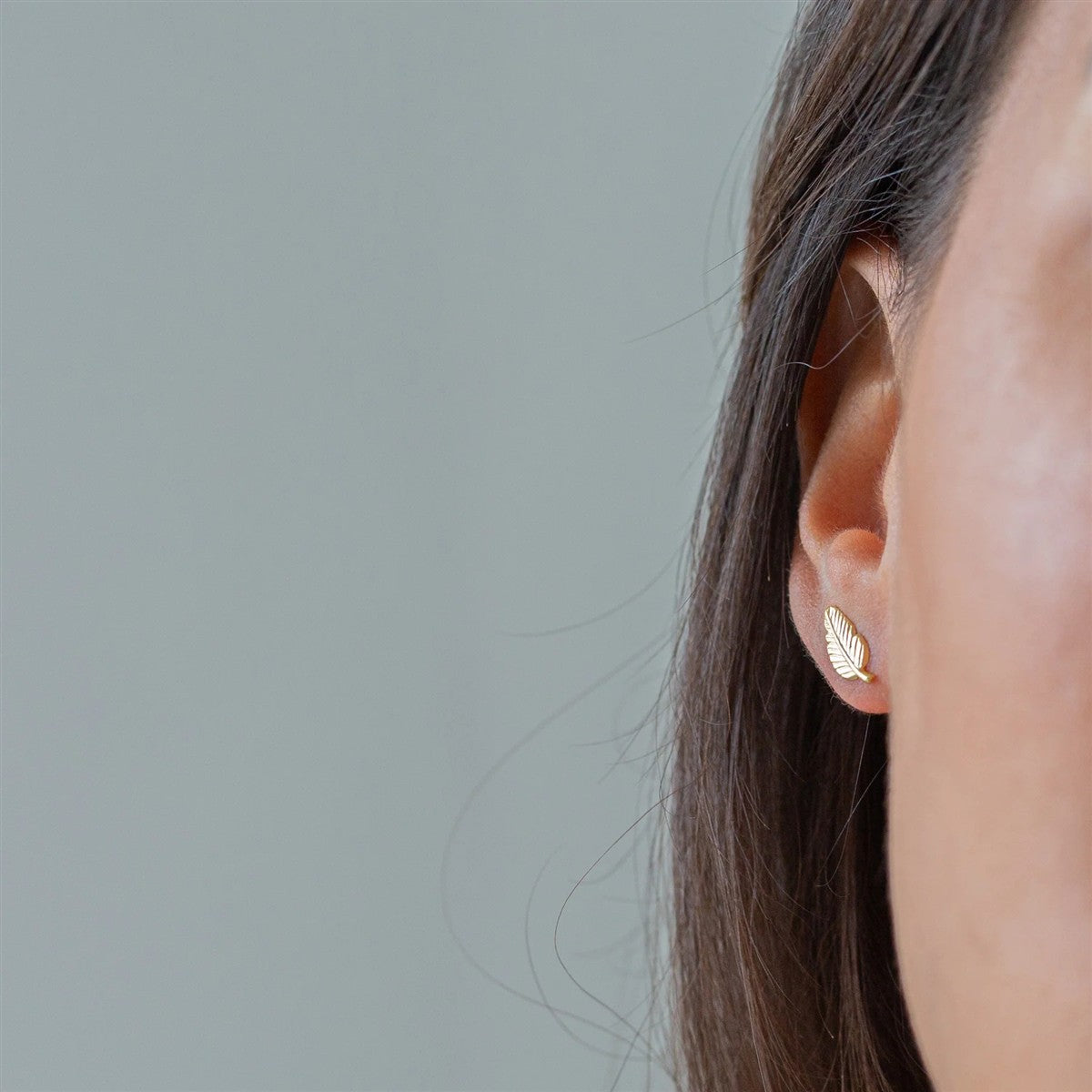 Uganda Gold Leaf Stud Earrings