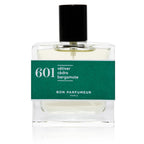 601 Vetiver Parfüm – klares Glasflakon 30ml, schwarzer Verschluss, grünes Etikett, weißer Hintergrund – Parfum