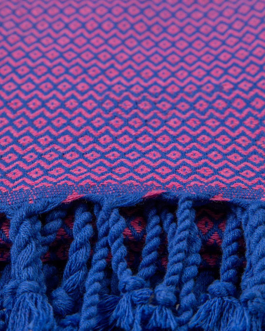 Hamamtuch Samos Blau Fuchsia