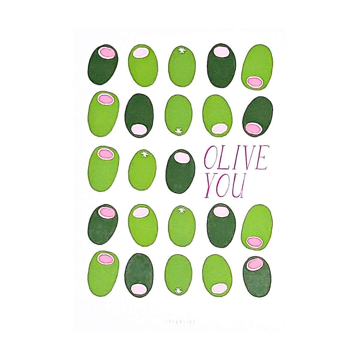 Postkarte Olive You
