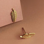 Uganda Gold Leaf Stud Earrings