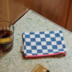 Porte-monnaie Marie Check Blue/ecru