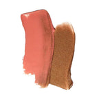 Flush & Glow Duo Luminous Flush Refill – rosafarbener und goldener Farbstrich auf weißem Hintergrund – Gesichtspflege