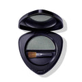 Eyeshadow 04 Verdelite – schwarze Dose mit grünem Lidschatten, integrierter Pinsel, weißer Hintergrund – Augenmake-up