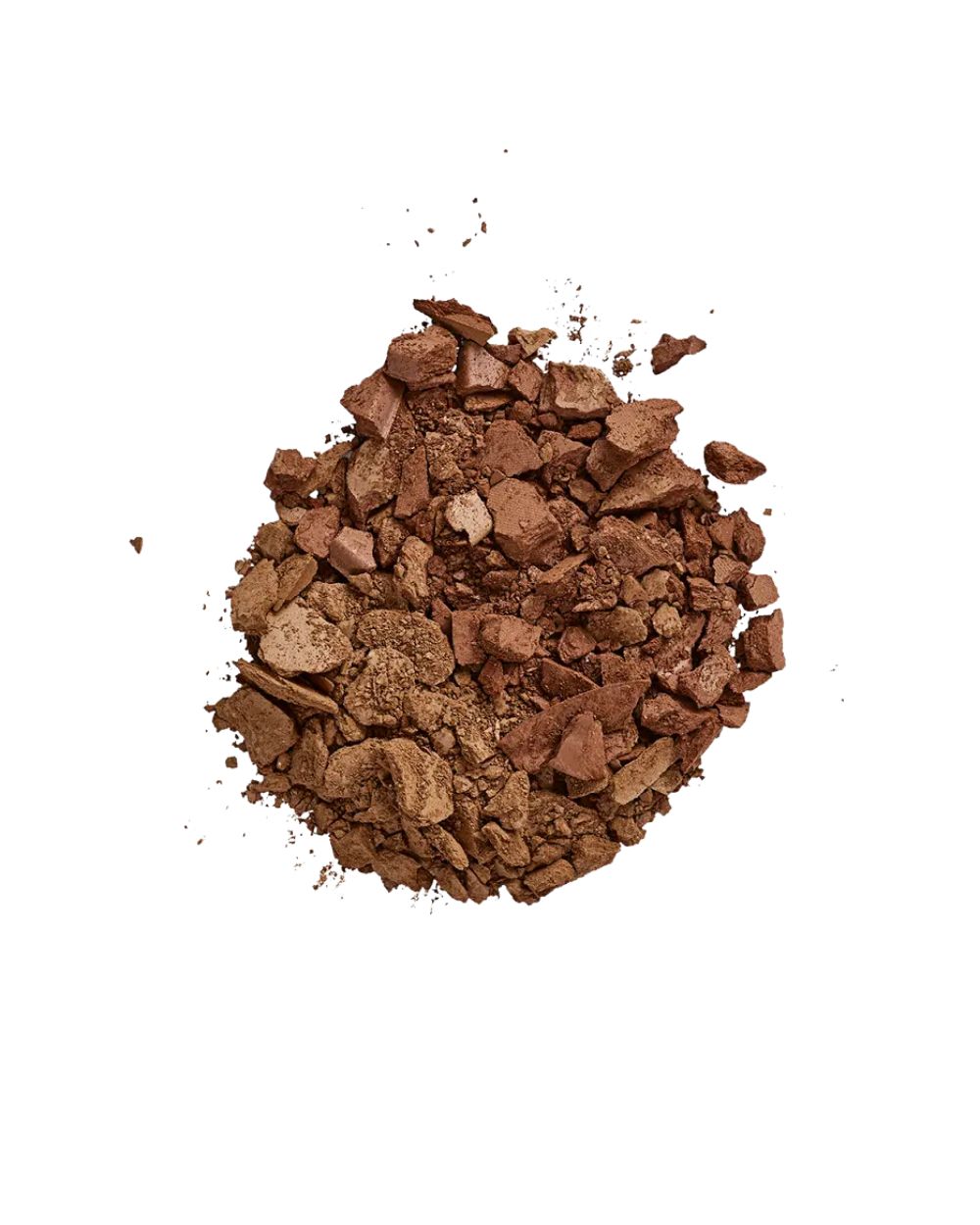 Custom Contour Duo Cinnabar Mocha – zerkrümelter brauner Puder auf weißem Hintergrund – Make-up