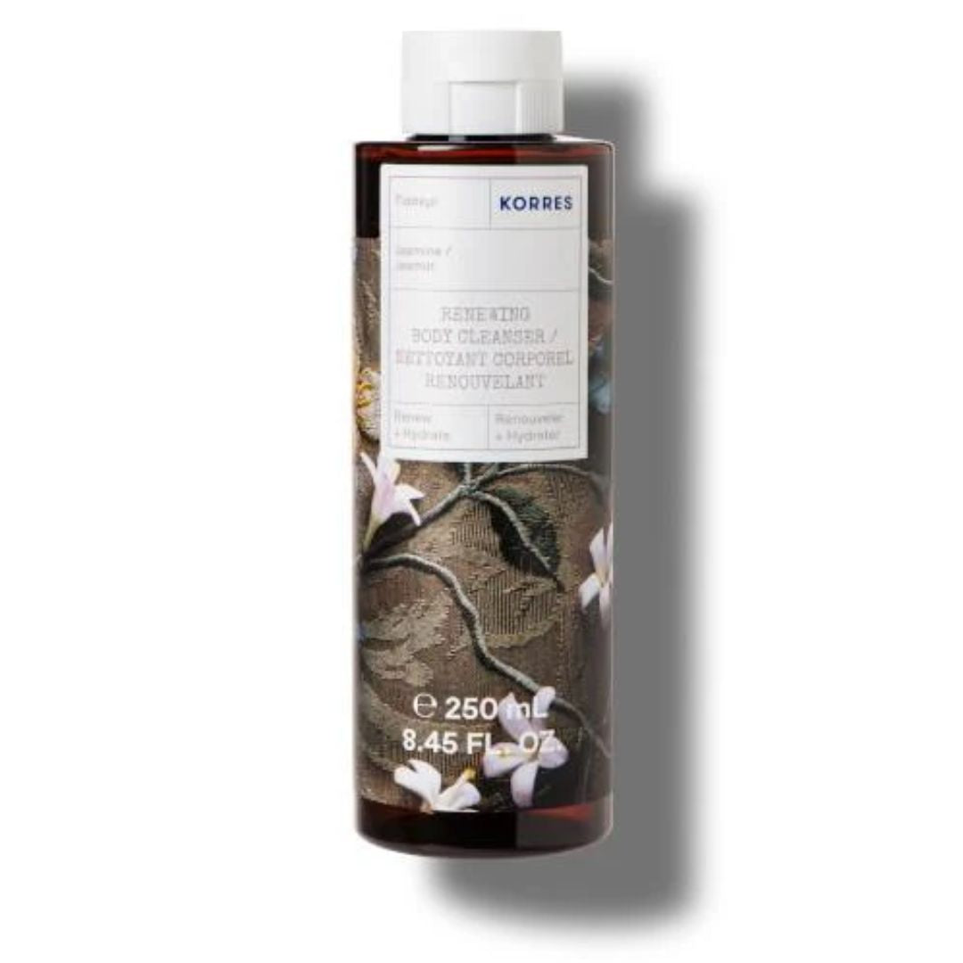 KORRES Jasmin Körperlotion – braune Flasche 250ml, weißer Deckel, weißer Hintergrund – Körperpflege